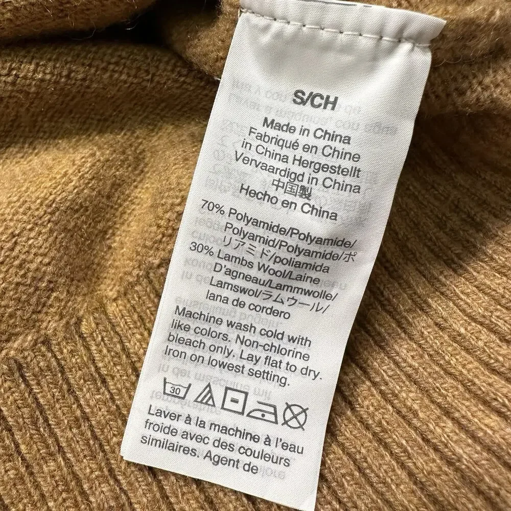 J Crew Sweatshirt Mens S Brown Oversized Lambs Wool Blend Sweater Preppy Luxury